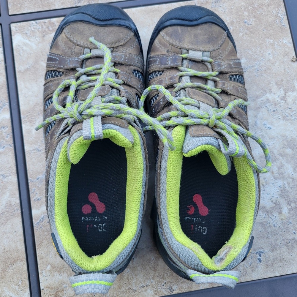 KEEN Voyageur Hiking Shoes Womens 6 Brown Lime Green Leather Mesh 1010141 - Picture 10 of 16